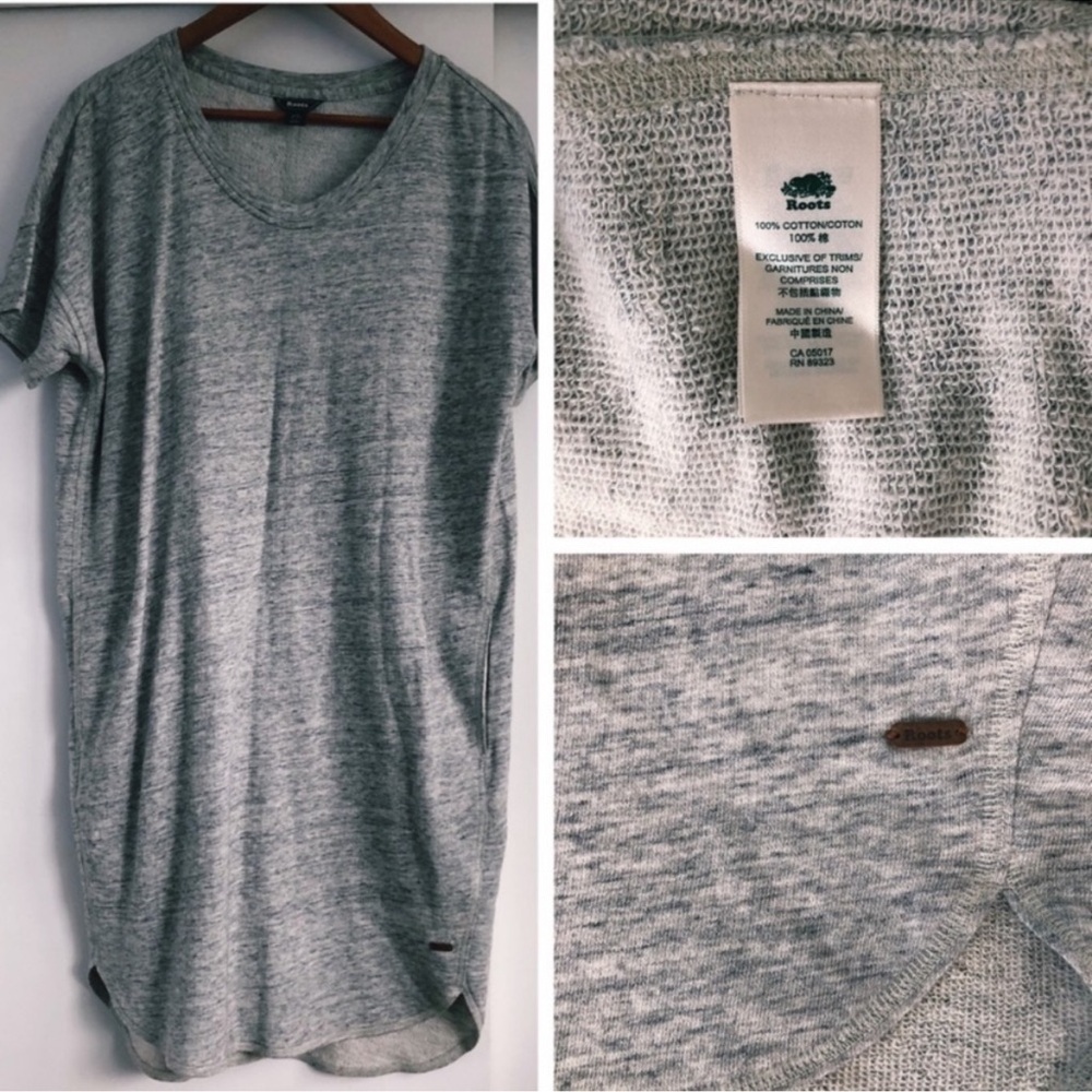 ROOTS T-SHIRT DRESS FLEECE CASUAL SIZE S - Picture 2 of 3